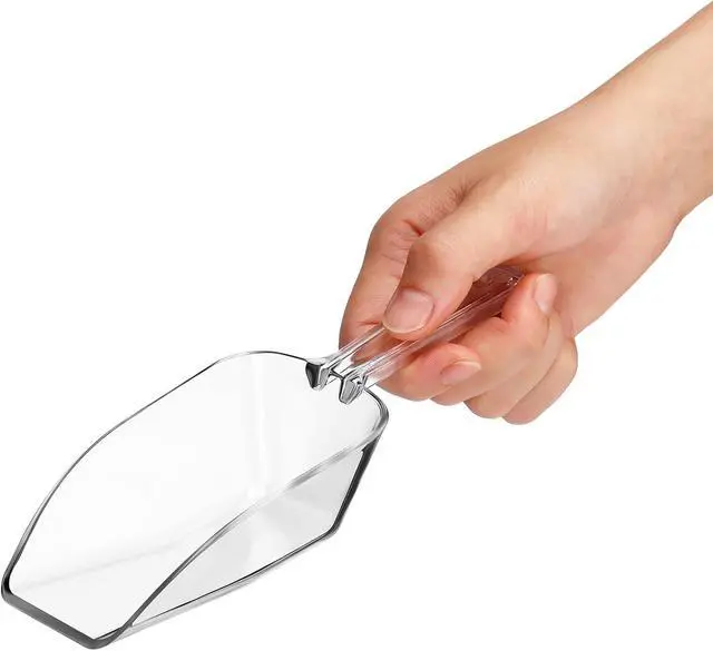 Alt view image 3 of 7 - Hestya 4 Pcs Multi Purpose Clear Plastic Scoops for Candy Buffet Acrylic Kitchen Ice Food Popcorn Scoops for Protein Powders, Ice Cream, Coffee, Tea Jar (7.8 Inch)