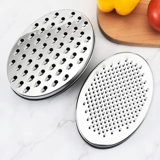 Alt view image 7 of 7 - Stainless Steel Cheese Grater with Airtight Storage Container - Box Grater for Kitchen, Shredder for Parmesan, Cheddar, Vegetables, Chocolate, Nutmeg - Includes Lemon for Citrus, Ginger, Butter