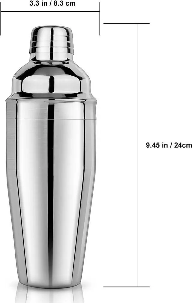 Alt view image 3 of 7 - Cocktail Shaker 24oz Martini Drink Shaker with Built-In Strainer