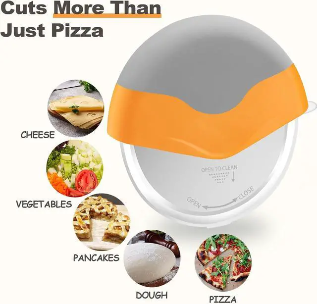 Alt view image 3 of 7 - VENZELL 4.5-Inch Pizza Cutter Wheel Stainless Steel Non-Slip Grip Orange