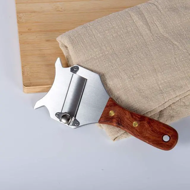 Alt view image 5 of 7 - IMEEA Truffle Slicer Shaver Stainless Steel Chocolate Cheese Shaver Grater Curler with Adjustable Smooth Blade and Wood Handle