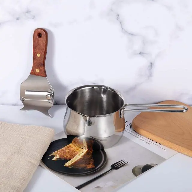 Alt view image 7 of 7 - IMEEA Truffle Slicer Shaver Stainless Steel Chocolate Cheese Shaver Grater Curler with Adjustable Smooth Blade and Wood Handle