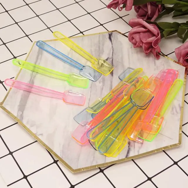 Alt view image 5 of 6 - Honbay 100PCS Assorted Color 3.74 Inch Mini Plastic Shovel Spoons Perfect For Sampling Tasting or Taste Testing Frozen Desserts Ice Cream Cereal Yogurt Cake Pie or any Food You Desire