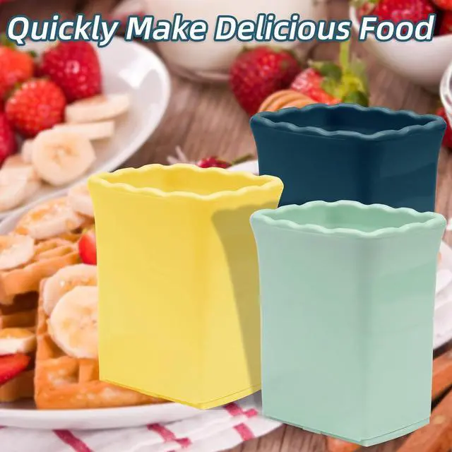 Alt view image 6 of 7 - Tulobi 2-Piece Fruit Slicer Set, Stainless Steel, Mini Cup Slicer, Quick Salad Maker, Creative Kitchen Gadget (Navy Blue + Cyan)