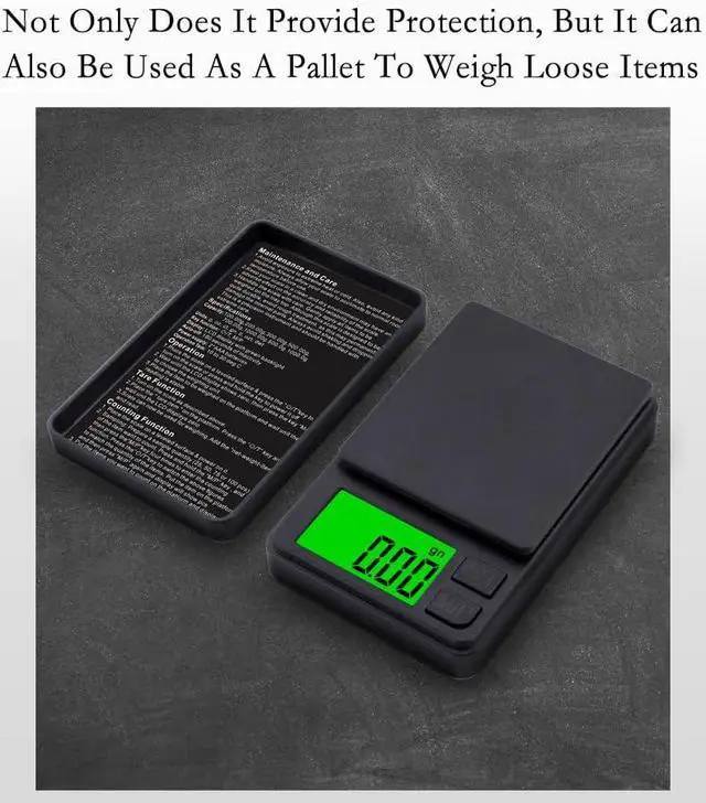 Alt view image 4 of 7 - Digital Pocket Scale 1000g x 0.01g Weigh Gram Scale, Mini Scale, Digital Grams Scale, Food Scale, Jewelry Scale, Kitchen Scale with Backlit LCD, 7 Units Tare, Battery Included, Black