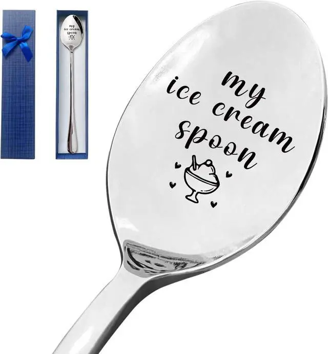 Main image of My Ice Cream Spoon, Funny Engraved Stainless Steel, Perfect for Ice Cream Lovers, Ideal Gifts for Women, Men & Kids, Great for Birthdays, Valentine's & Christmas