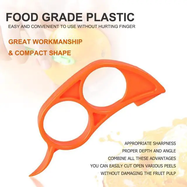 Alt view image 3 of 6 - Orange Peeler Tools Citrus Peel Cutter Plastic Easy Fruit Vegetable Slicer Cutter Lemon Peelers Opener Remover Fruit Tools Kitchen Utensils Gadgets Bladed Food Peeler Slicer (Multicolor)