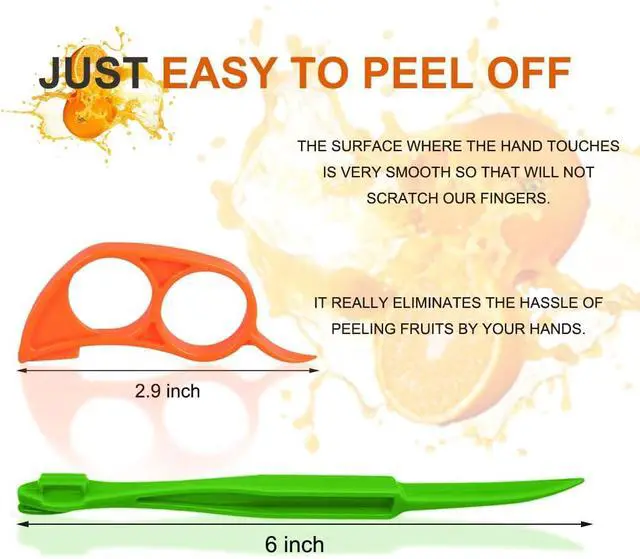 Alt view image 4 of 6 - Orange Peeler Tools Citrus Peel Cutter Plastic Easy Fruit Vegetable Slicer Cutter Lemon Peelers Opener Remover Fruit Tools Kitchen Utensils Gadgets Bladed Food Peeler Slicer (Multicolor)
