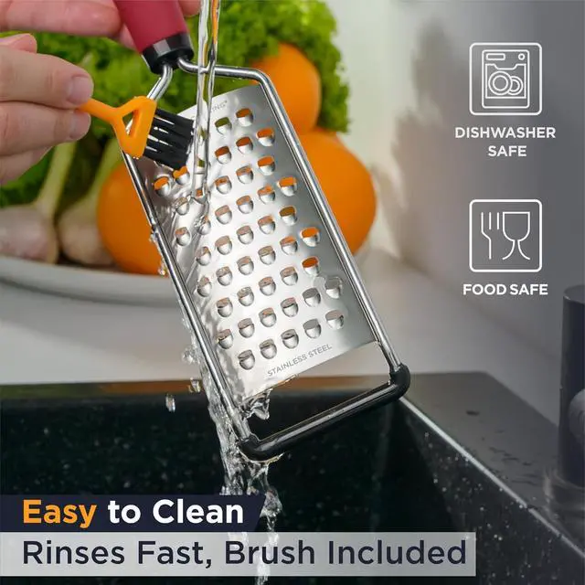 Alt view image 7 of 7 - Deiss PRO Coarse Grater & Hand Held Cheese Grater - Sharp Stainless Steel Blades, Non-Slip Handle, Small Cheese Grater for Kitchen, Shredder, Dishwasher Safe