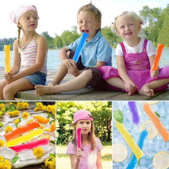 Alt view image 6 of 7 - FEBSNOW 160Pcs Ice Lolly Bags Disposable Ice Popsicle Mold Bag with Funnel