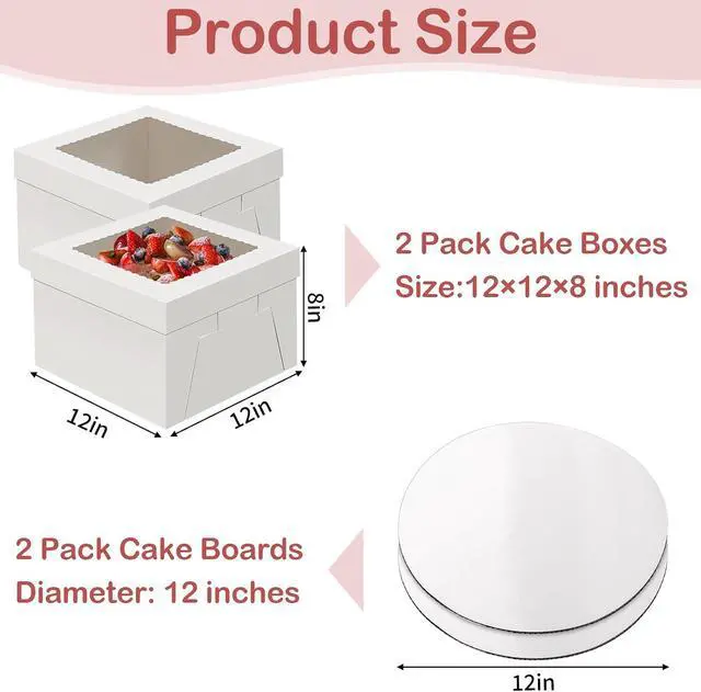 Alt view image 2 of 7 - Svalor 12 in Cake Box with Board, Cake Carrier Holder Container