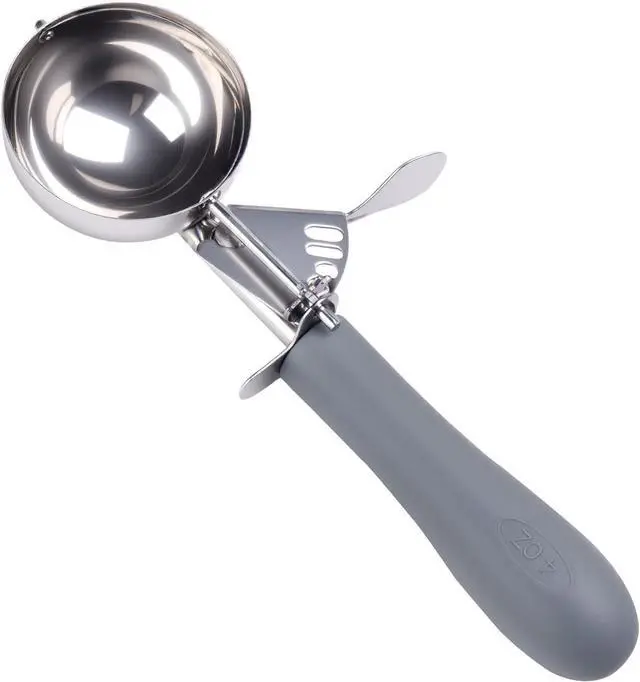 Main image of Fayomir 4 OZ Scoop, #8 Disher, Large Ice Cream Scoop with Trigger, Muffin Scoop, Large Cookie Scoops for Baking, Grey Handle, With Trigger for Portion Control