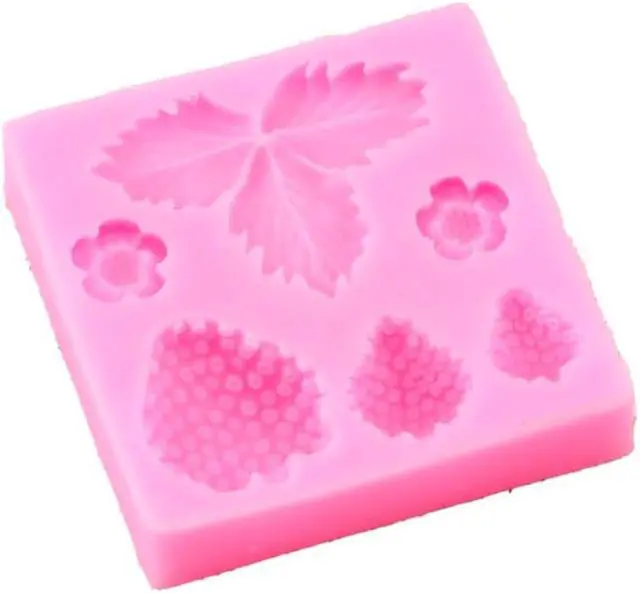 Alt view image 2 of 5 - 1 Pc 3D Strawberry and Flowers Silicone Mold for DIY Chocolate Gum Paste Handmade Ice Cream Crystal Cupcake Cake Topper Decor Ice Cube Candy Jelly Shots Fondant Mold Pudding Soap Mould Desserts