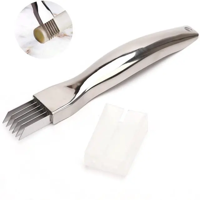 Main image of Stainless Steel Chopped Onion Cutter, Multi-Functional Foods Speedy Chopper Onion Knife Kitchen Tool Slice Cutlery Vegetable Sharp Scallion Shred Cutter