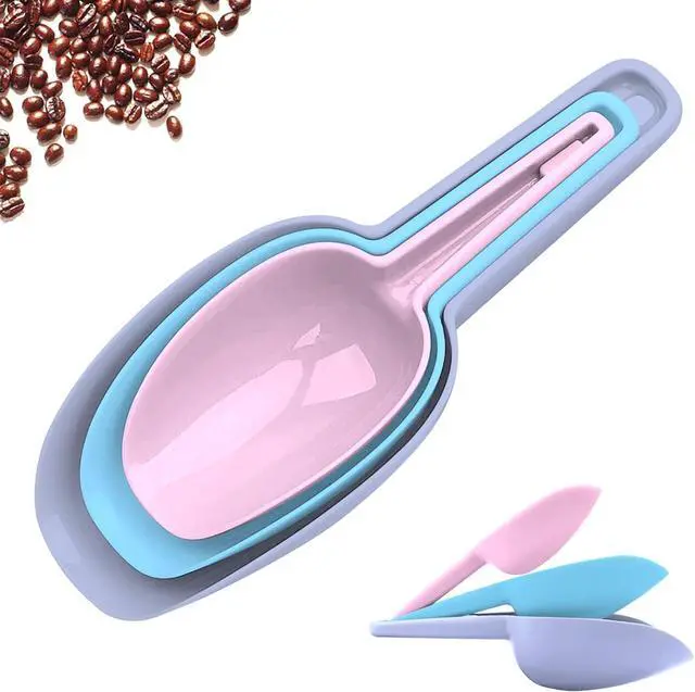 Main image of 3 in 1Ice Scoop Set, Multi Purpose Plastic Kitchen Scoops Canisters, Ice Scooper for Freezer, Rice, Canisters, Flour, Dry Foods, Candy, Pop Corn, Coffee Beans and Pet Food