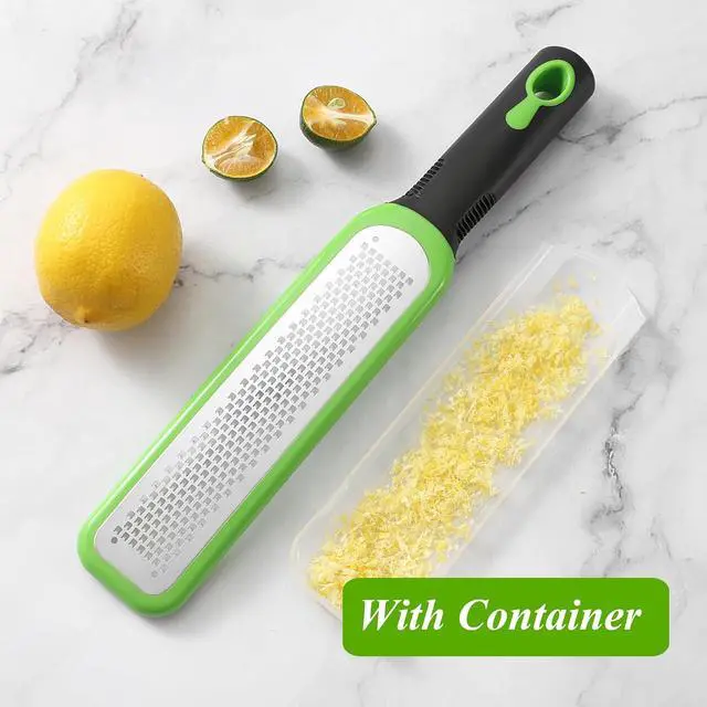 Alt view image 3 of 7 - Zester Grater Set of 2, Cheese Grater for Kitchen Lemon Zester Tool Garlic Grater Ginger Grater, Kitchenaid Food Grater with Handle Handheld, Sharp Stainless Steel Blade with Protective Cover