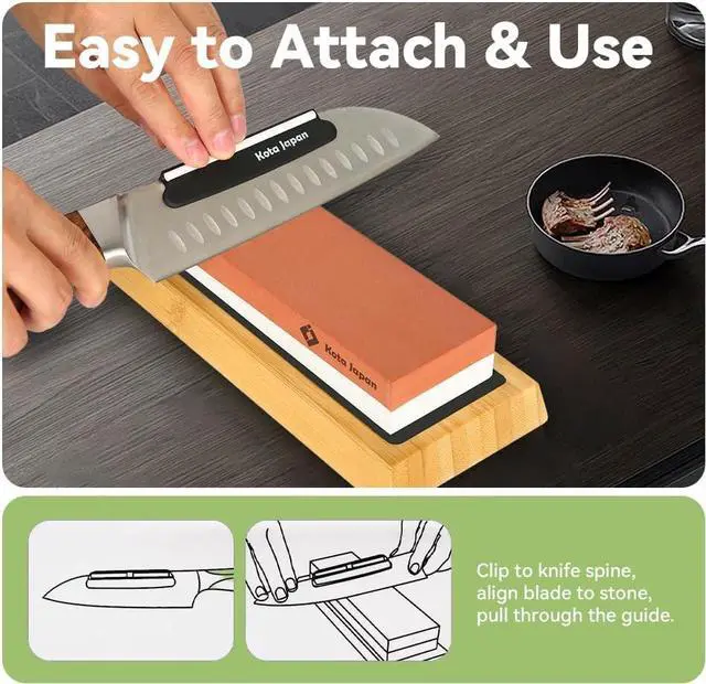 Alt view image 5 of 7 - Koja Fixed Angle Whetstone Sharpener Blade Guide for Kitchen Knives