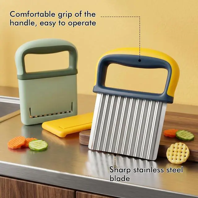 Alt view image 2 of 7 - 2 Pack Colorful Crinkle Cutter Set with Blade Cover