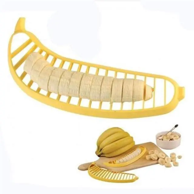 Main image of Banana Slicer-perfect for fruit salads Generic Handle Plastic Banana Fruit Slicer Cutter Chopper