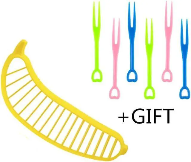 Alt view image 2 of 5 - Banana Slicer-perfect for fruit salads Generic Handle Plastic Banana Fruit Slicer Cutter Chopper