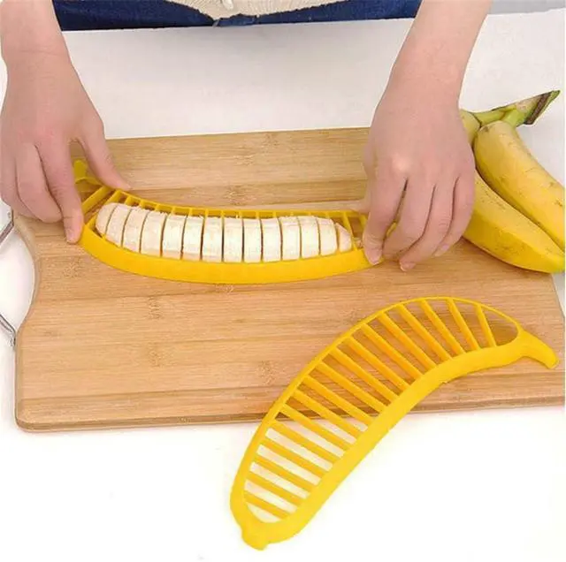 Alt view image 3 of 5 - Banana Slicer-perfect for fruit salads Generic Handle Plastic Banana Fruit Slicer Cutter Chopper