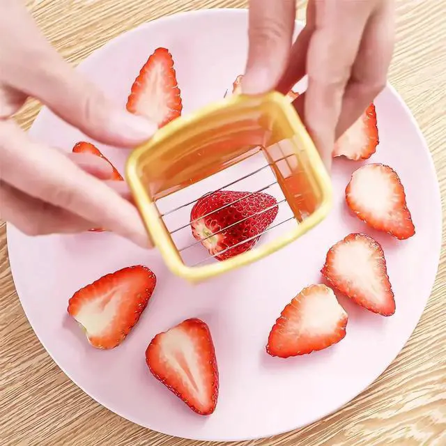 Alt view image 3 of 4 - DASZERX® 3PCS Cup Fruit Slicer Set - Quick & Easy Strawberry, Banana, Egg, Mushroom & Salad Cutter - Portable Kitchen Gadget for Perfect Slices - Speedy & Efficient Slicing for Every Meal