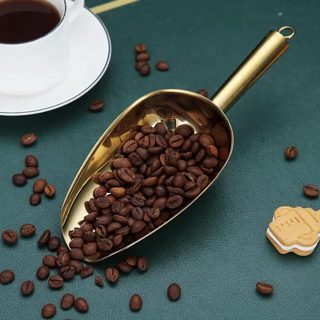 Alt view image 3 of 7 - Gold Ice Scoop, Fashion Ice Cream Scoop, Premium Stainless Steel Cookie Scoop, Dog Food Scoop, Sturdy Flour Scoop, Utility Candy Scoop, Dishwasher Safe (8oz/9 Inch)