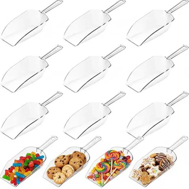 Main image of Sawysine 12 Pcs 5.5'' Mini Clear Plastic Acrylic Scoops Multi Purpose
