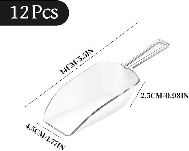 Alt view image 2 of 7 - Sawysine 12 Pcs 5.5'' Mini Clear Plastic Acrylic Scoops Multi Purpose