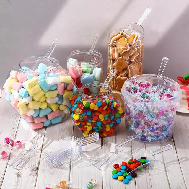 Alt view image 5 of 7 - Sawysine 12 Pcs 5.5'' Mini Clear Plastic Acrylic Scoops Multi Purpose