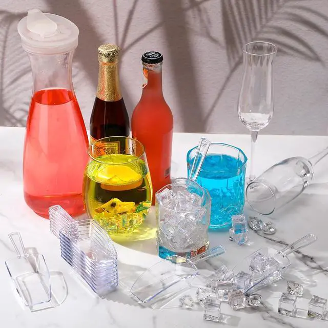 Alt view image 6 of 7 - Sawysine 12 Pcs 5.5'' Mini Clear Plastic Acrylic Scoops Multi Purpose