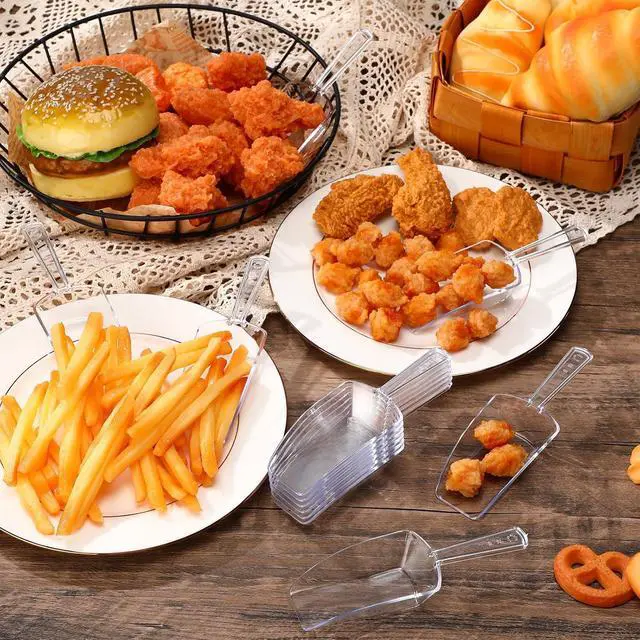 Alt view image 7 of 7 - Sawysine 12 Pcs 5.5'' Mini Clear Plastic Acrylic Scoops Multi Purpose