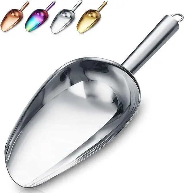 Main image of Premium Stainless Steel Cookie & Ice Cream Scoop - Dog Food & Utility Scoop - Dishwasher Safe (Silver/8oz/9 Inch)