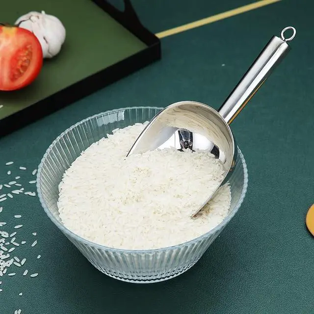 Alt view image 4 of 7 - Premium Stainless Steel Cookie & Ice Cream Scoop - Dog Food & Utility Scoop - Dishwasher Safe (Silver/8oz/9 Inch)