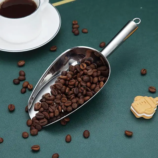 Alt view image 3 of 7 - Premium Stainless Steel Cookie & Ice Cream Scoop - Dog Food & Utility Scoop - Dishwasher Safe (Silver/8oz/9 Inch)