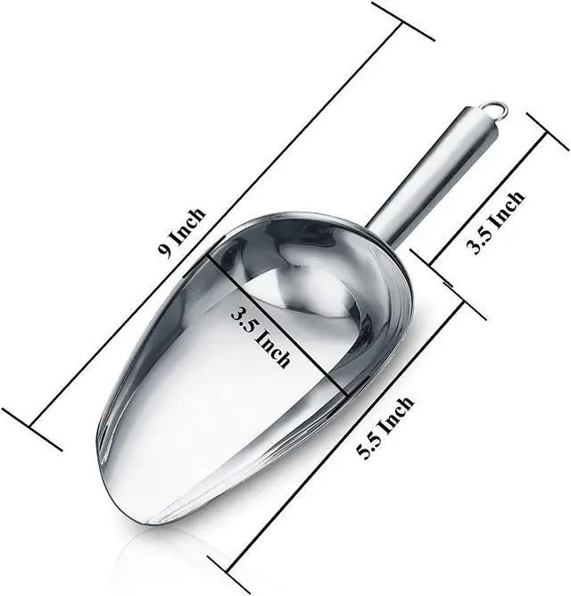 Alt view image 6 of 7 - Premium Stainless Steel Cookie & Ice Cream Scoop - Dog Food & Utility Scoop - Dishwasher Safe (Silver/8oz/9 Inch)