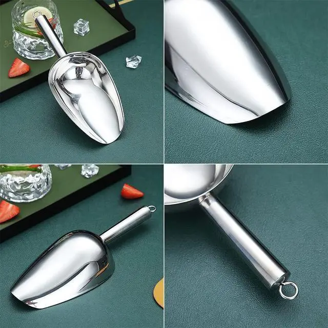 Alt view image 7 of 7 - Premium Stainless Steel Cookie & Ice Cream Scoop - Dog Food & Utility Scoop - Dishwasher Safe (Silver/8oz/9 Inch)