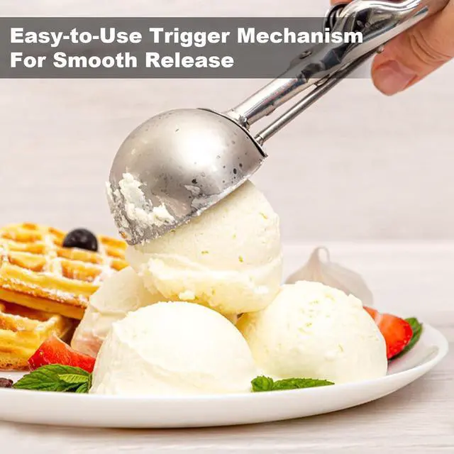 Alt view image 3 of 7 - Cookie Scoop,Set of 3 Cookie Dough Scoops for Baking 1 Tbsp,2 Tbsp,3 Tbsp,Stainless Steel Ice Cream Scooper with Trigger Release for Cupcake,Ice Cream,Muffin,Meatball,Melonball