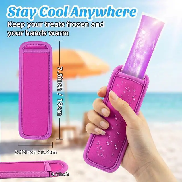 Alt view image 4 of 7 - MAQIHAN Popsicle Holders for Kids - Reusable Ice Pop Sleeves Colorful 10 PC