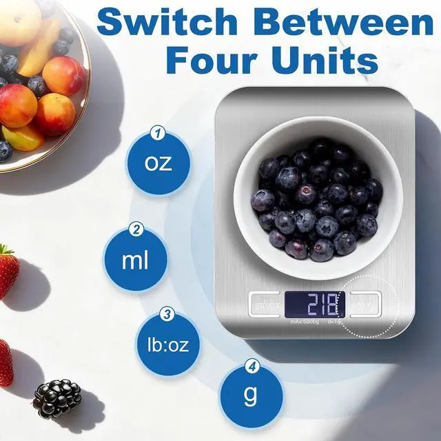Alt view image 3 of 7 - Food Scale, Digital Kitchen Scale for Kitchen 1g Precision, 11lb