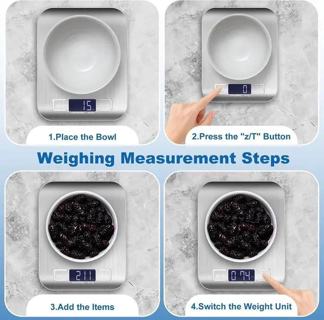 Alt view image 5 of 7 - Food Scale, Digital Kitchen Scale for Kitchen 1g Precision, 11lb