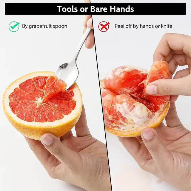 Alt view image 5 of 7 - Hiware 4-piece Grapefruit Spoons and Grapefruit Knife, 18/8 Stainless Steel