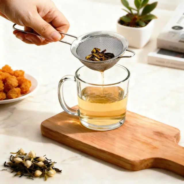 Alt view image 4 of 7 - 3Pcs Fine Mesh Strainer with Handle, Small Sifter Strainers Set, Stainless Steel Sieve Colander for Kitchen Baking Juice Quinoa Food Flour