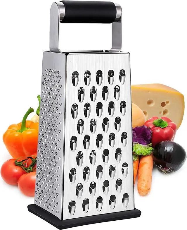 Main image of Kaishun Cheese Grater, 4-Sided Box Grater for Cheese, Vegetable & Fruit