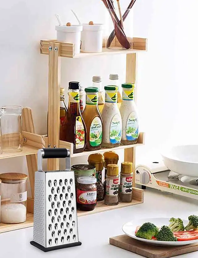 Alt view image 4 of 7 - Kaishun Cheese Grater, 4-Sided Box Grater for Cheese, Vegetable & Fruit