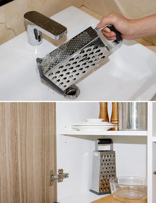Alt view image 7 of 7 - Kaishun Cheese Grater, 4-Sided Box Grater for Cheese, Vegetable & Fruit