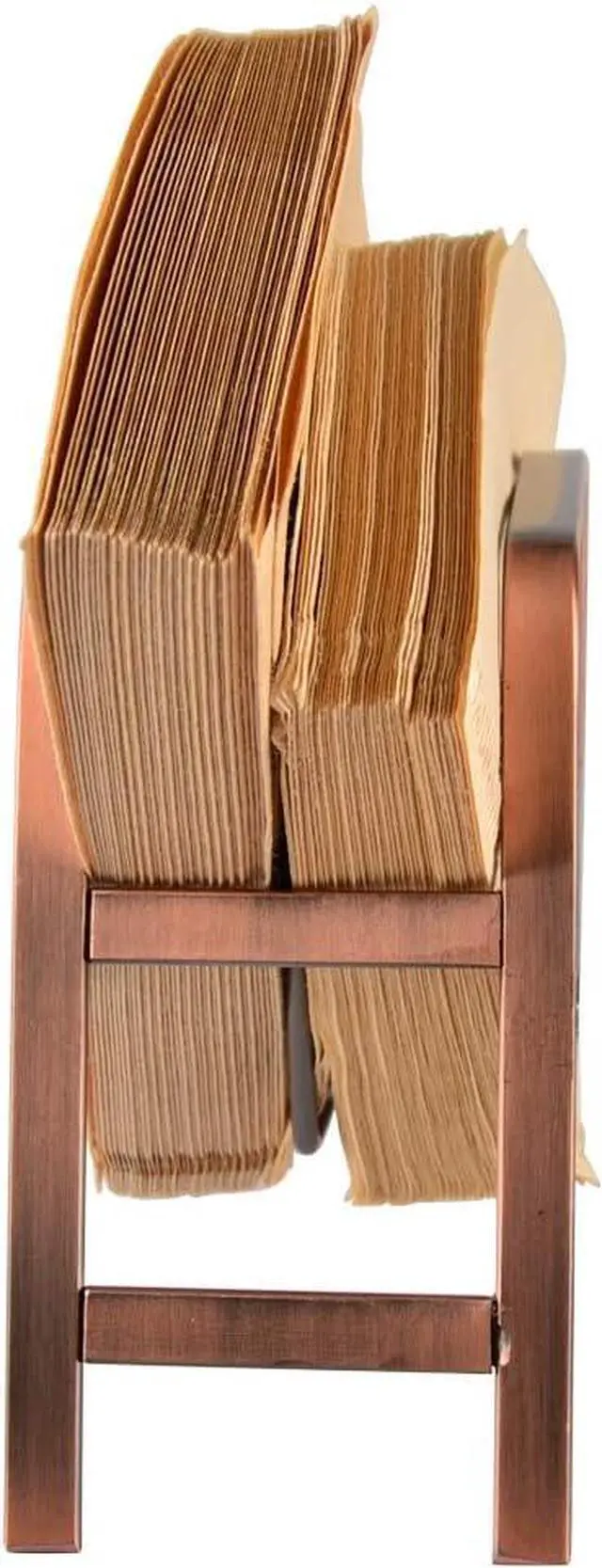 Alt view image 7 of 7 - CAFEMASY Retro Copper Coffee Filter Paper Holder Rack Stand for Home Kitchen Cafe Bar Cone Coffee Filters Storage