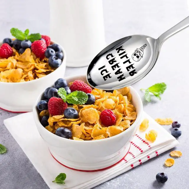 Alt view image 2 of 5 - Ice Cream Killer Engraved Stainless Steel Spoon, Funny Ice Cream Coffee Spoon, Peanut Butter Spoon Ice Cream Shovel for Women Men Boys Girls Ice Cream Lover Birthdays Graduation Christmas Gift