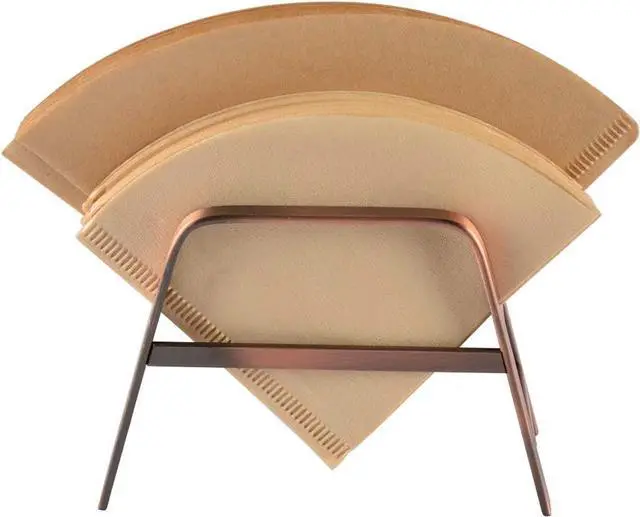Alt view image 5 of 7 - CAFEMASY Retro Copper Coffee Filter Paper Holder Rack Stand for Home Kitchen Cafe Bar Cone Coffee Filters Storage