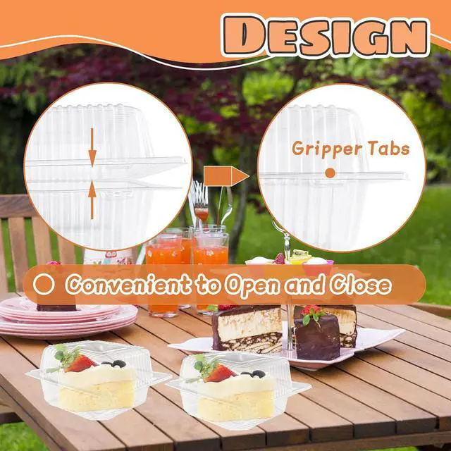 Alt view image 4 of 7 - Jizvxe 50 Pcs Clear Plastic Take Out Containers,Clear Plastic Square Hinged Food Container with Lids,Disposable Clamshell Dessert Containers for Salad,Pasta,Hamburger(5.3 x 4.7 x 2.8 in)
